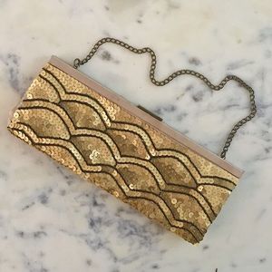 BANANA REPUBLIC beaded sequin clutch purse
